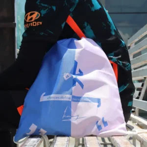 High Quality Polyester Rope Bag-Blue/Pink