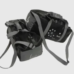 High Quality Rexine Leather Duffel Bag-Black/DGrey