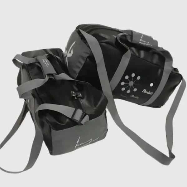 High Quality Rexine Leather Duffel Bag-Black/DGrey